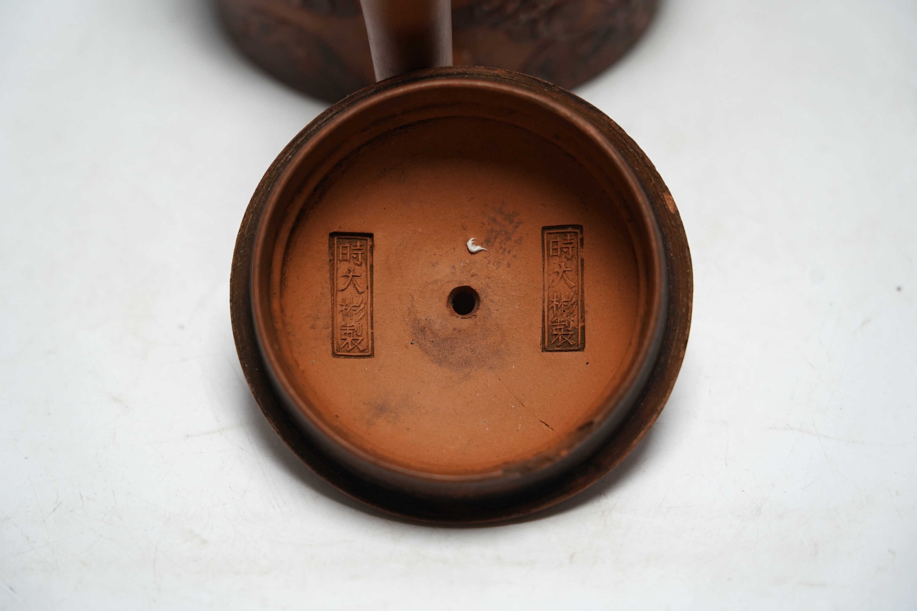 A Chinese Yixing ‘dragon’ teapot, 18cm high